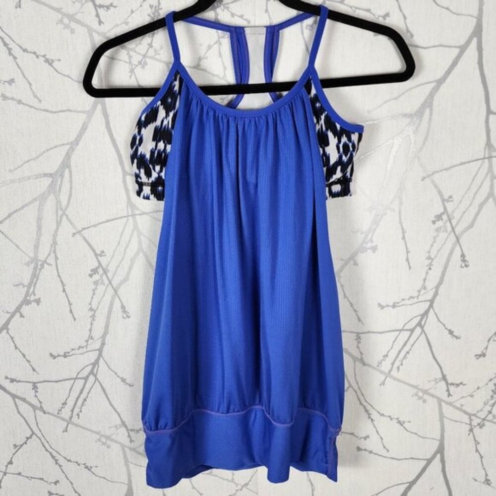 Women’s Blue Cold-Shoulder Tank Top